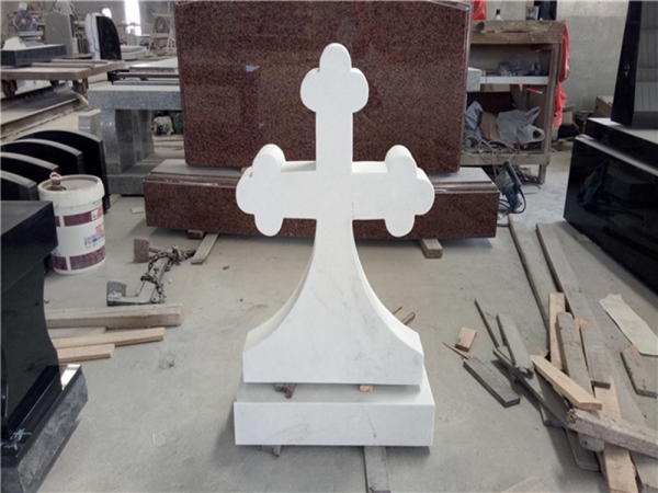 batu giok putih marmer tegak custom cross headstones