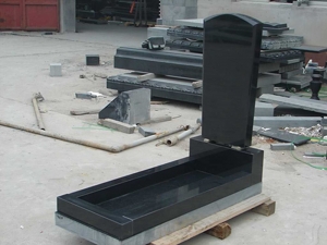 hebei granit hitam rusia gaya monumen pemakaman batu nisan