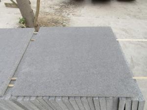 lantai ubin langkah granit hitam granit yang digosok
