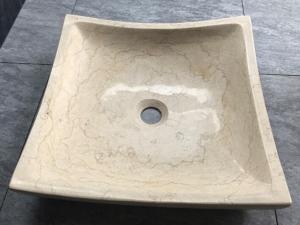 Marmer Beige Toilet Wash Basin Single Sink Design
