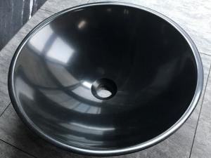 Huanan Black Granite Kitchen Sink Wash Basin Bulat