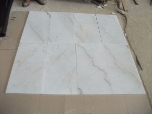 Panel Marmer Putih Paving Stone Guangxi Meliputi Ubin