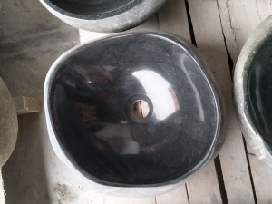 Dipoles Natural River Stone Bowl Kamar Mandi Wash Sink