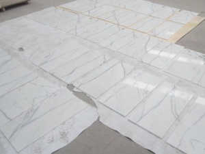 Calacatta White Marble Tile Panel Dinding Lantai Pola