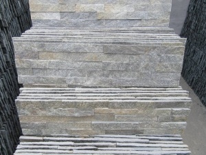 Natural Green Quartzite Split Stone Panel Kultur Wajah