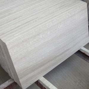 Ubin marmer kayu putih dipoles dinding Cladding Panel