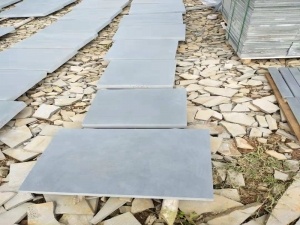 Hainan Grey Basalt Exterior Wall Cladding Ubin Lantai Honed