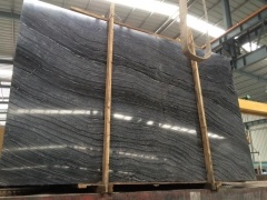 Chinese Zebra Black Ancient Wood Marble Polished Big Slabs