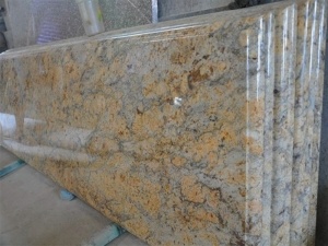 countertops dapur kustom batu granit emas kuning