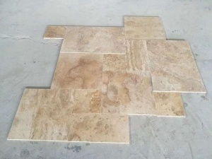 lantai batu travertine emas cina